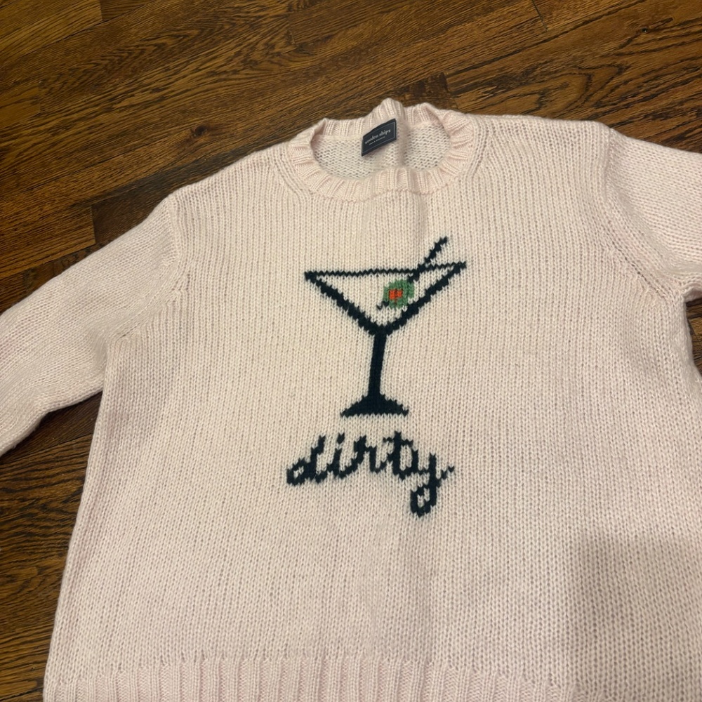 Wooden Ships Martini Crewneck Caprice Pink Sweater Women’s M/L - Picture 2 of 5